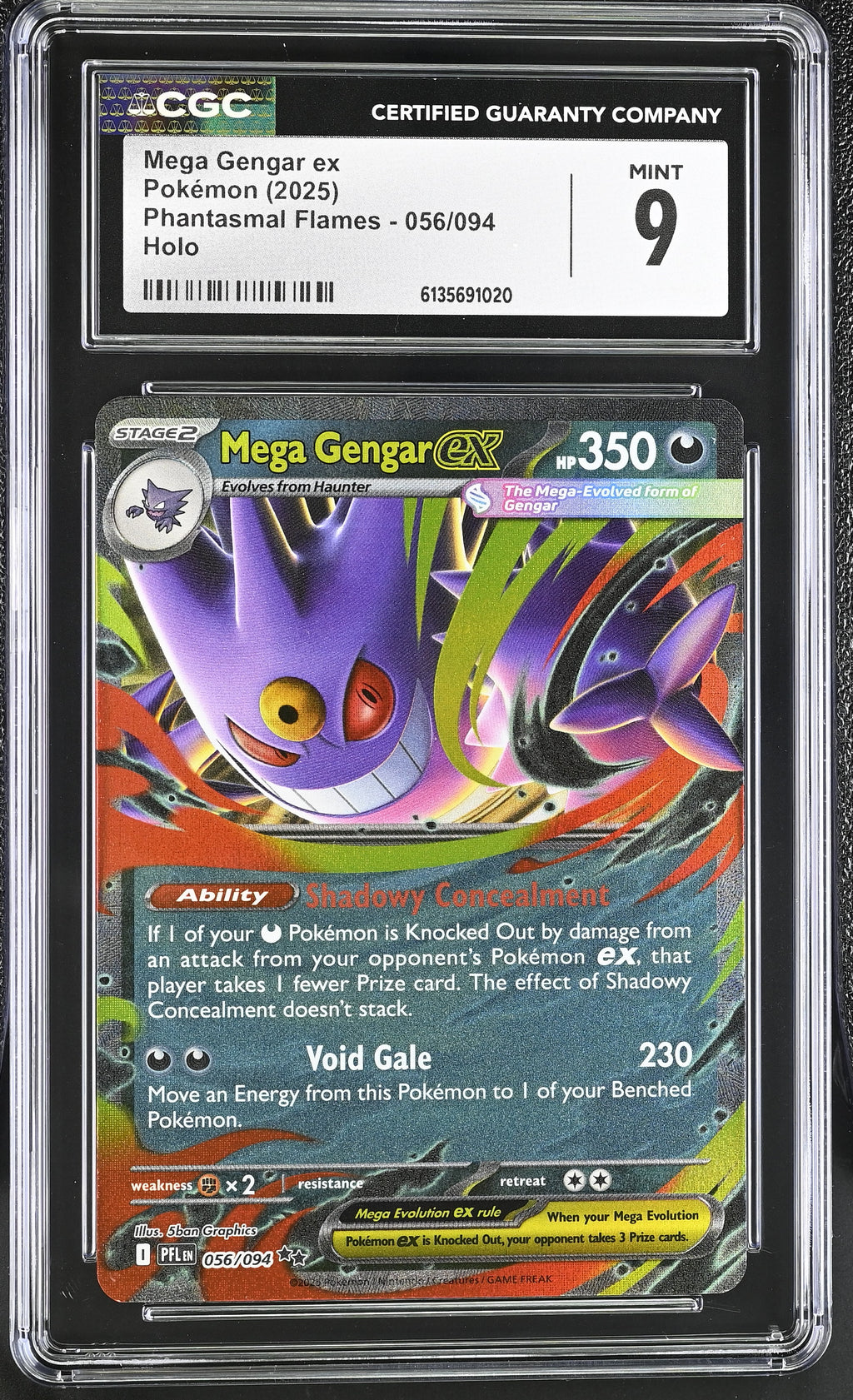 2025 Phantasmal Flames #056/094 Mega Gengar ex CGC 9