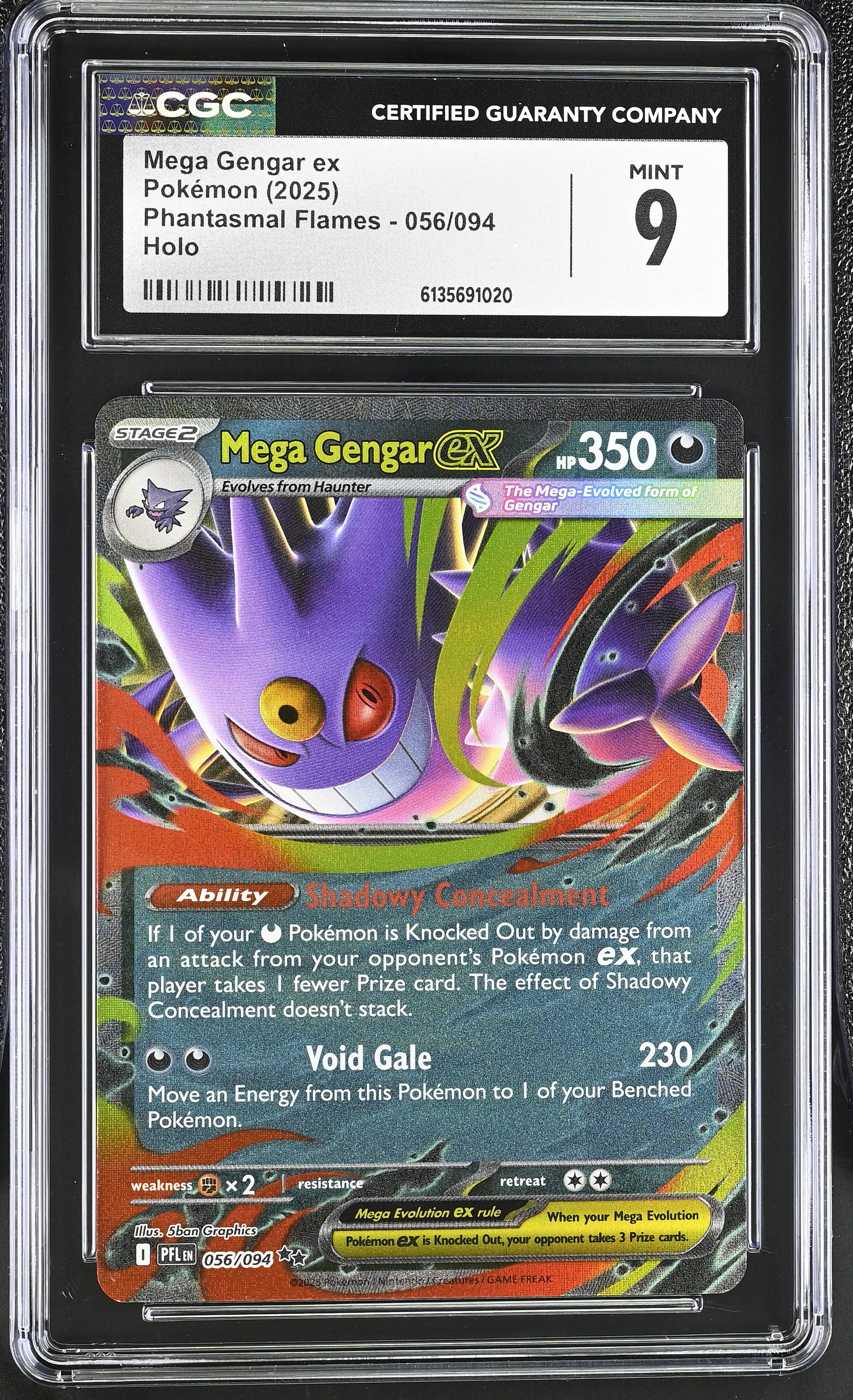 2025 Phantasmal Flames #056/094 Mega Gengar ex CGC 9