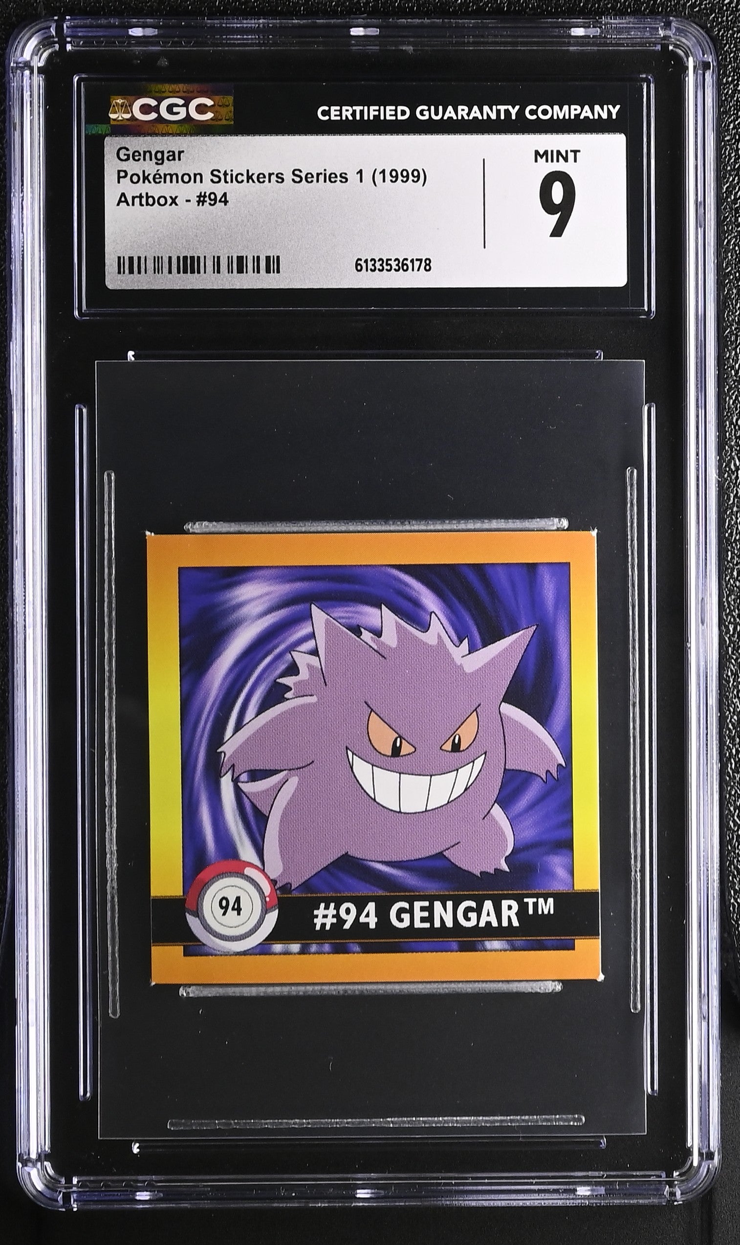 1999 Pokémon Stickers Series 1 #94 Gengar CGC 9