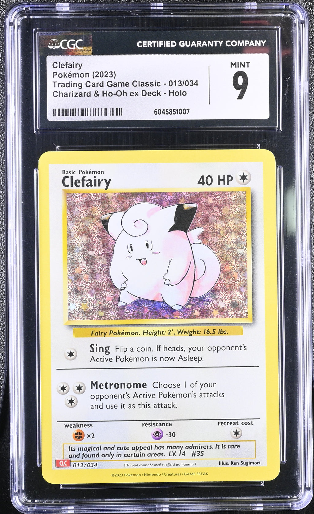 2023 Trading Card Game Classic #013/034 Clefairy CGC 9