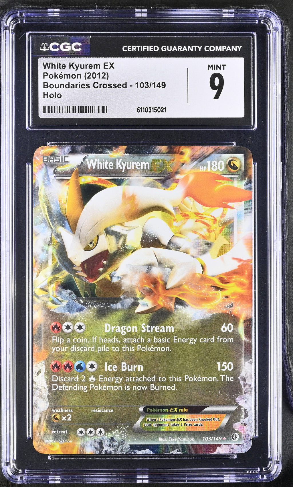 2012 Boundaries Crossed #103/149 White Kyurem EX CGC 9