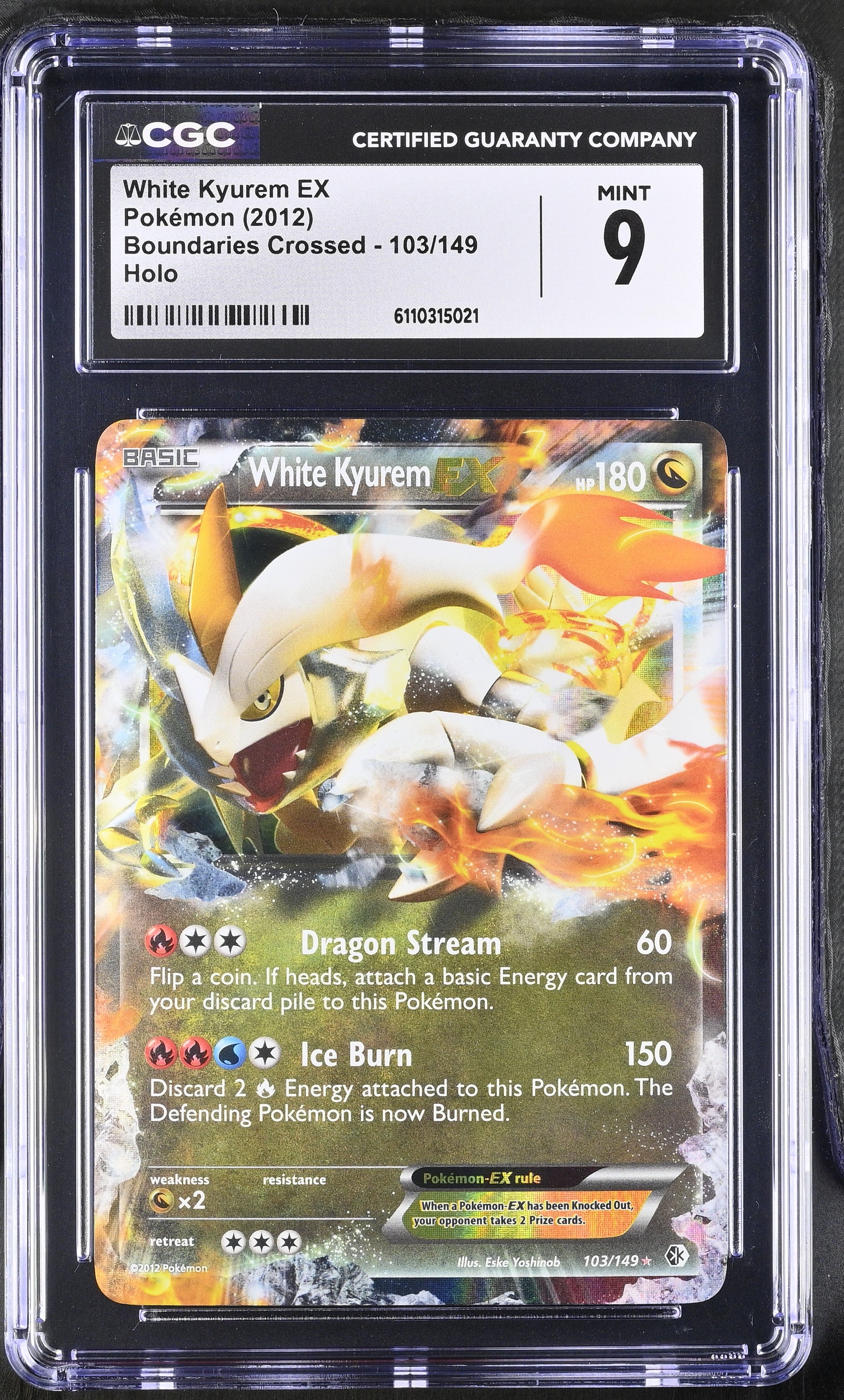 2012 Boundaries Crossed #103/149 White Kyurem EX CGC 9