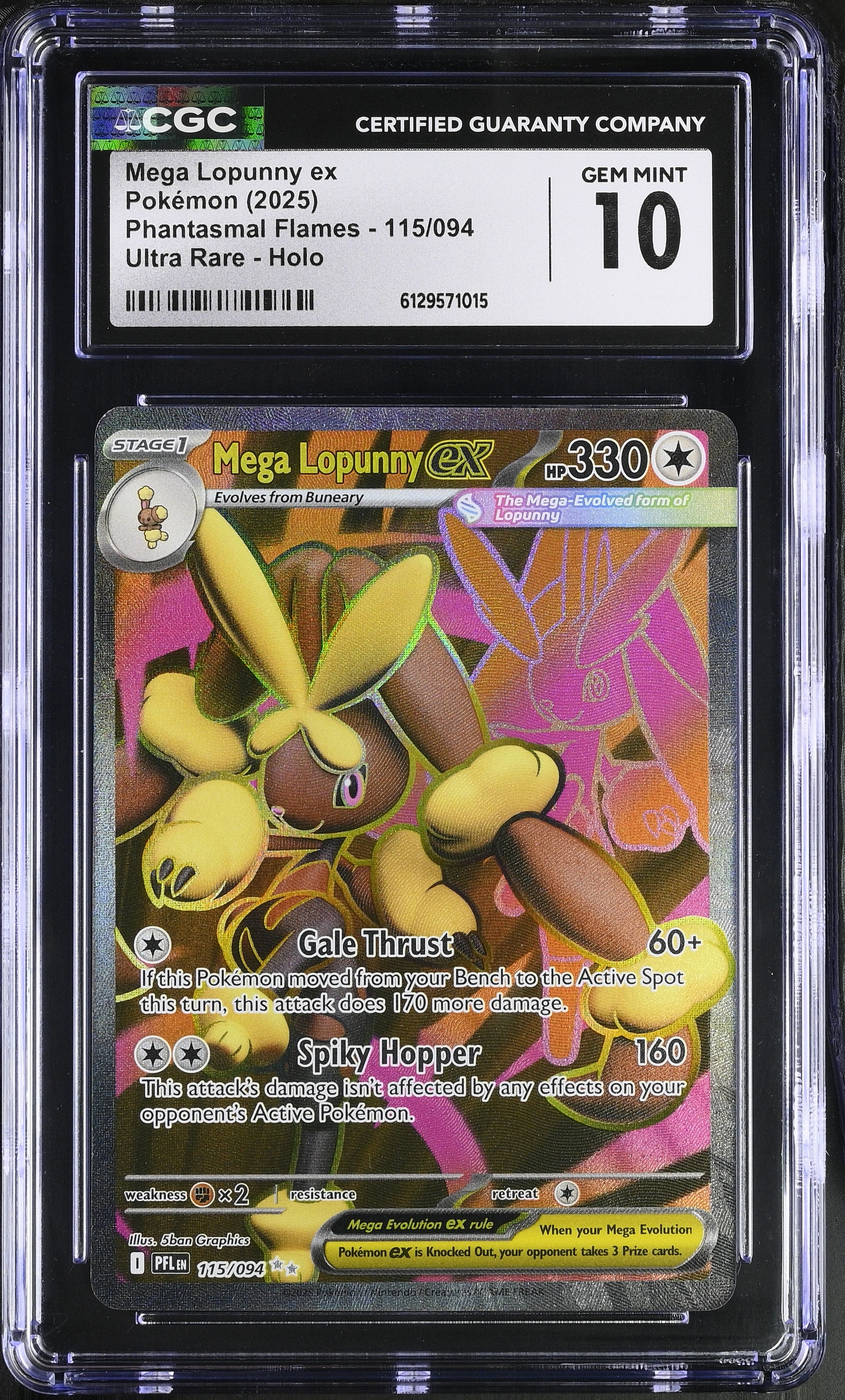 2025 Phantasmal Flames #115/094 Mega Lopunny ex CGC 10