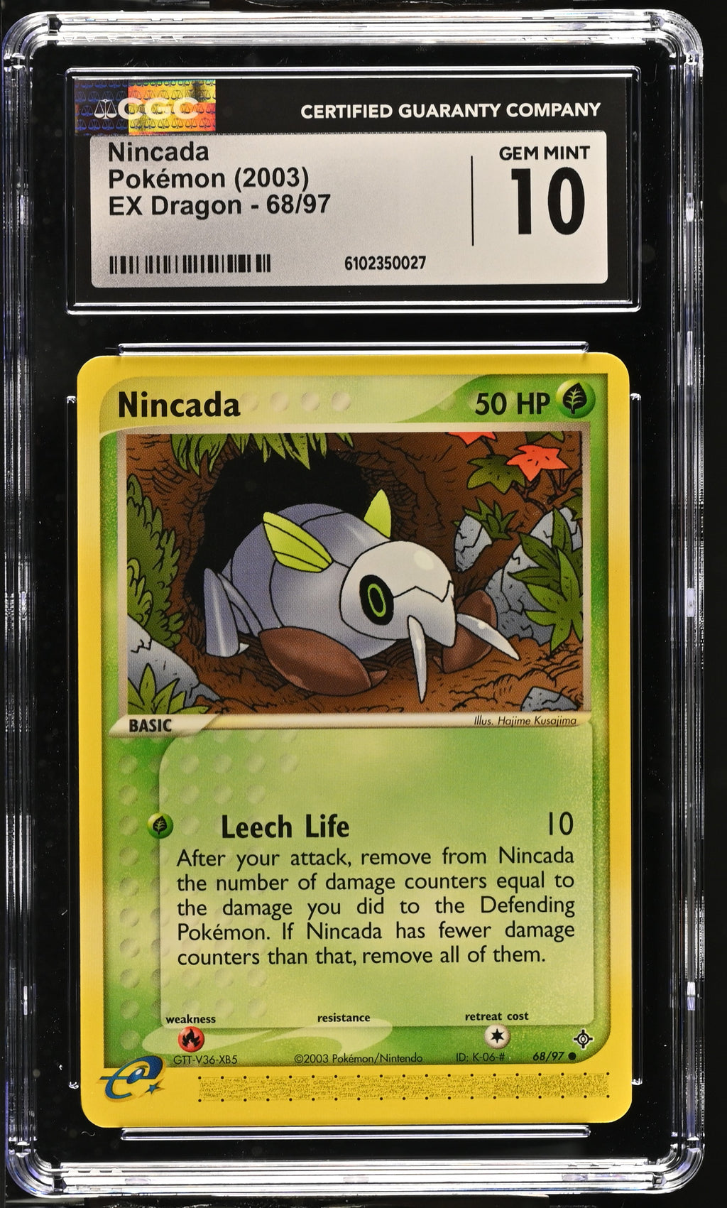 2003 EX Dragon #68/97 Nincada CGC 10