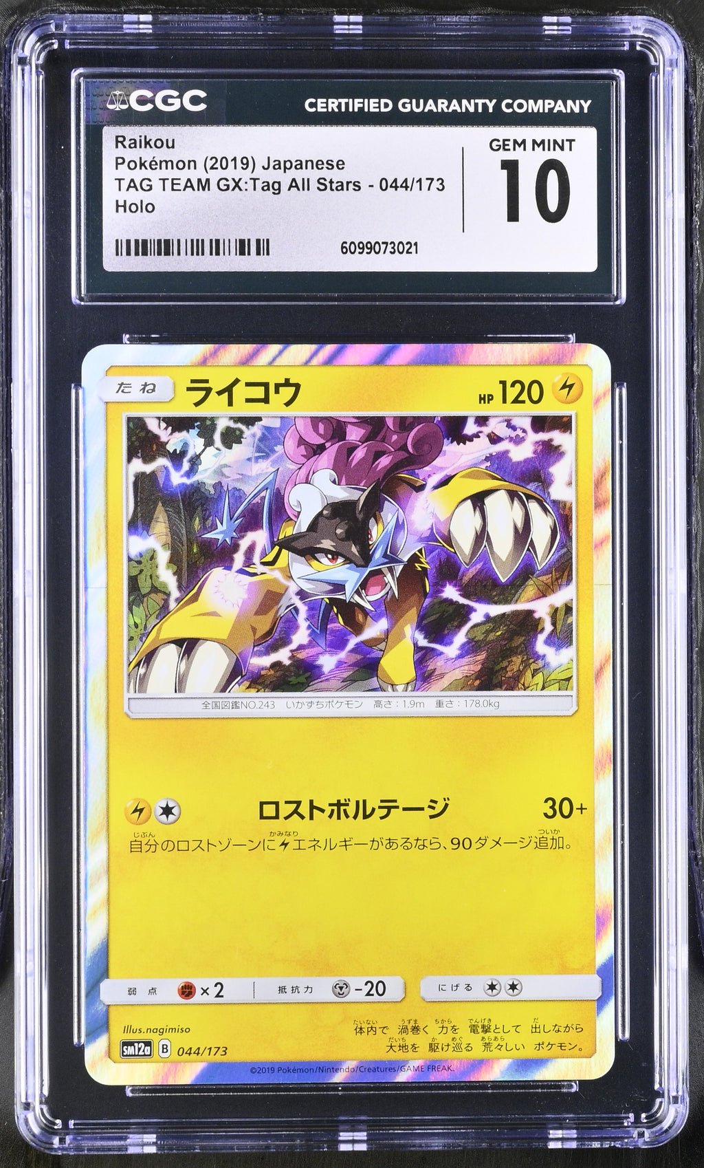 2019 TAG TEAM GX:Tag All Stars #044/173 Raikou CGC 10