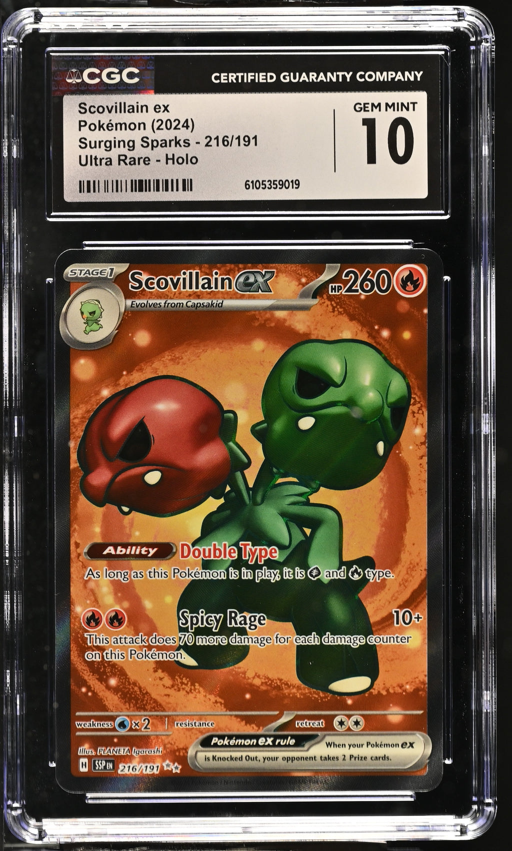 2024 Surging Sparks #216/191 Scovillain ex CGC 10