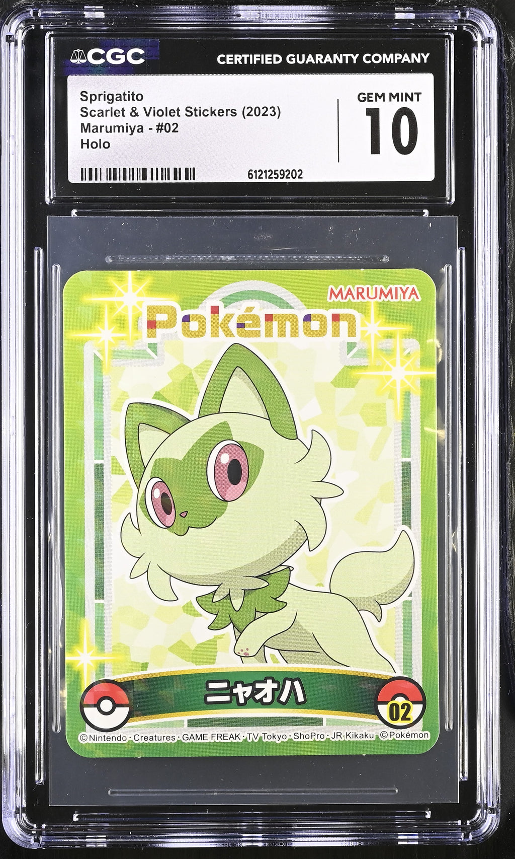 2023 Scarlet & Violet Stickers #02 Sprigatito CGC 10