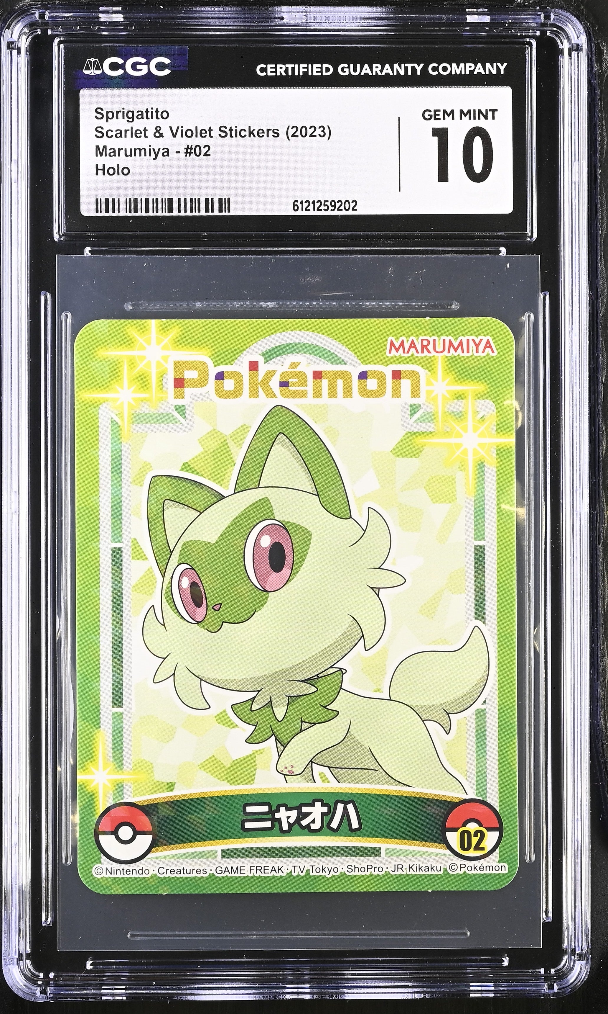 2023 Scarlet & Violet Stickers #02 Sprigatito CGC 10