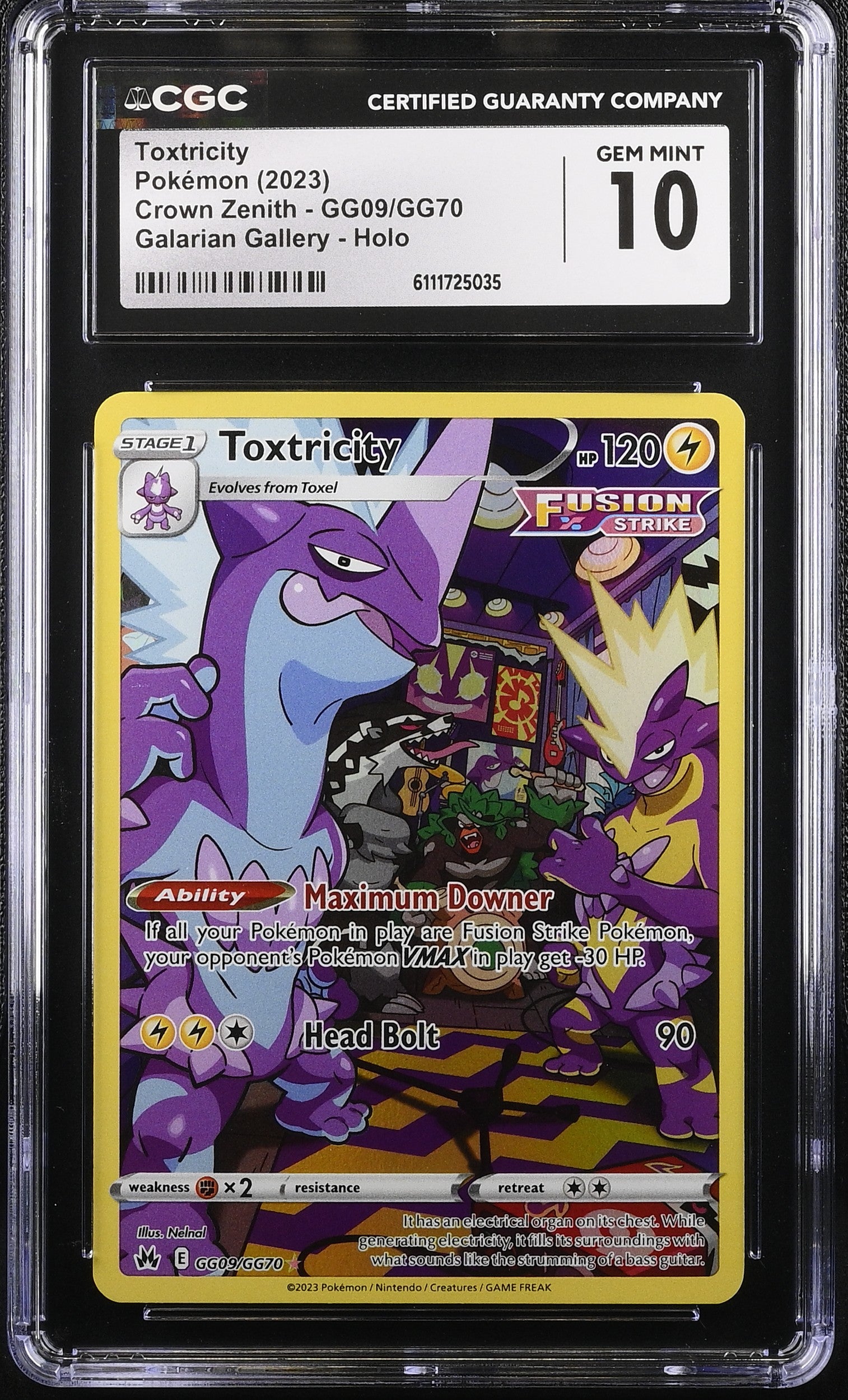 2023 Crown Zenith #GG09/GG70 Toxtricity CGC 10