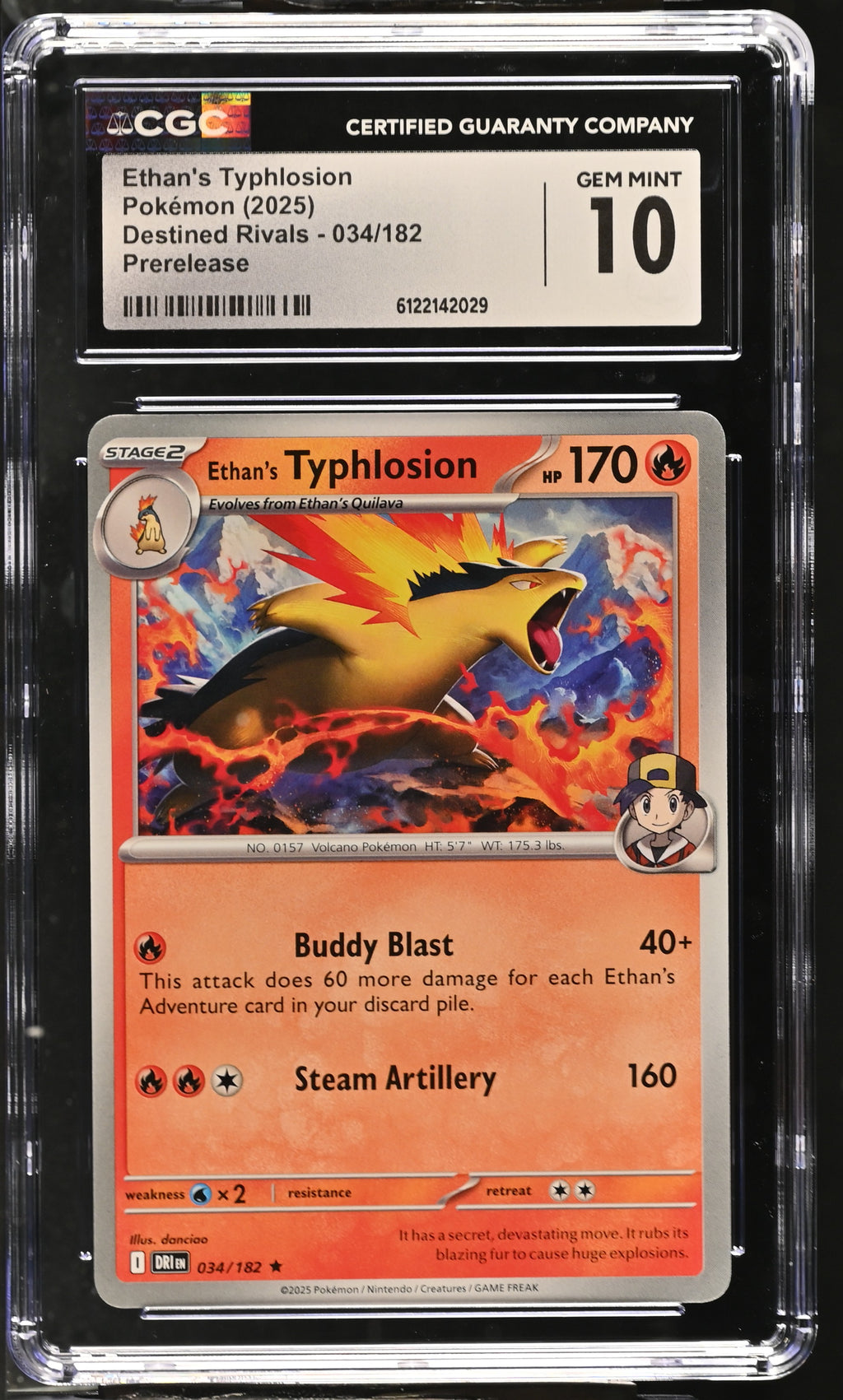2025 Destined Rivals #034/182 Ethan's Typhlosion CGC 10