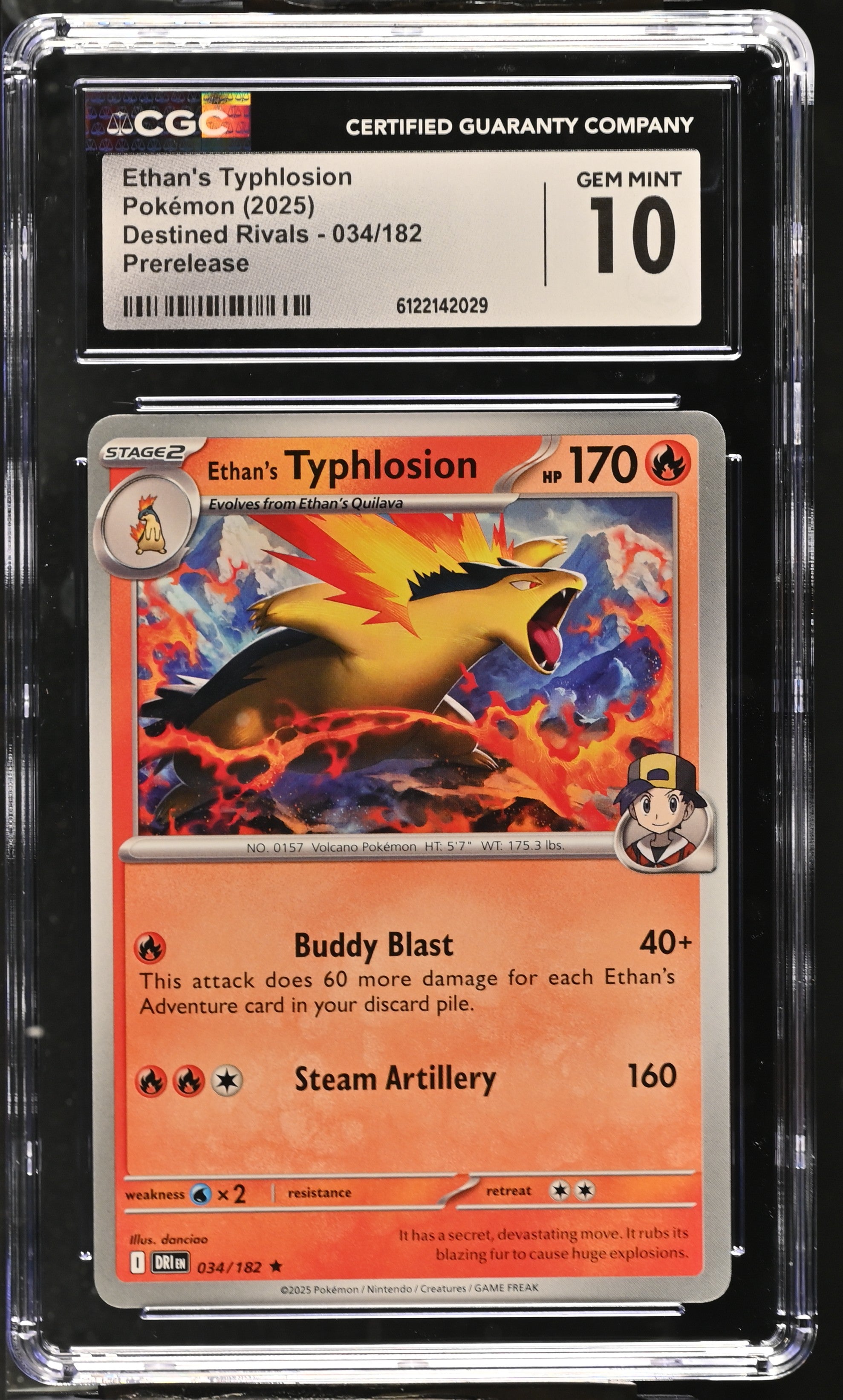 2025 Destined Rivals #034/182 Ethan's Typhlosion CGC 10