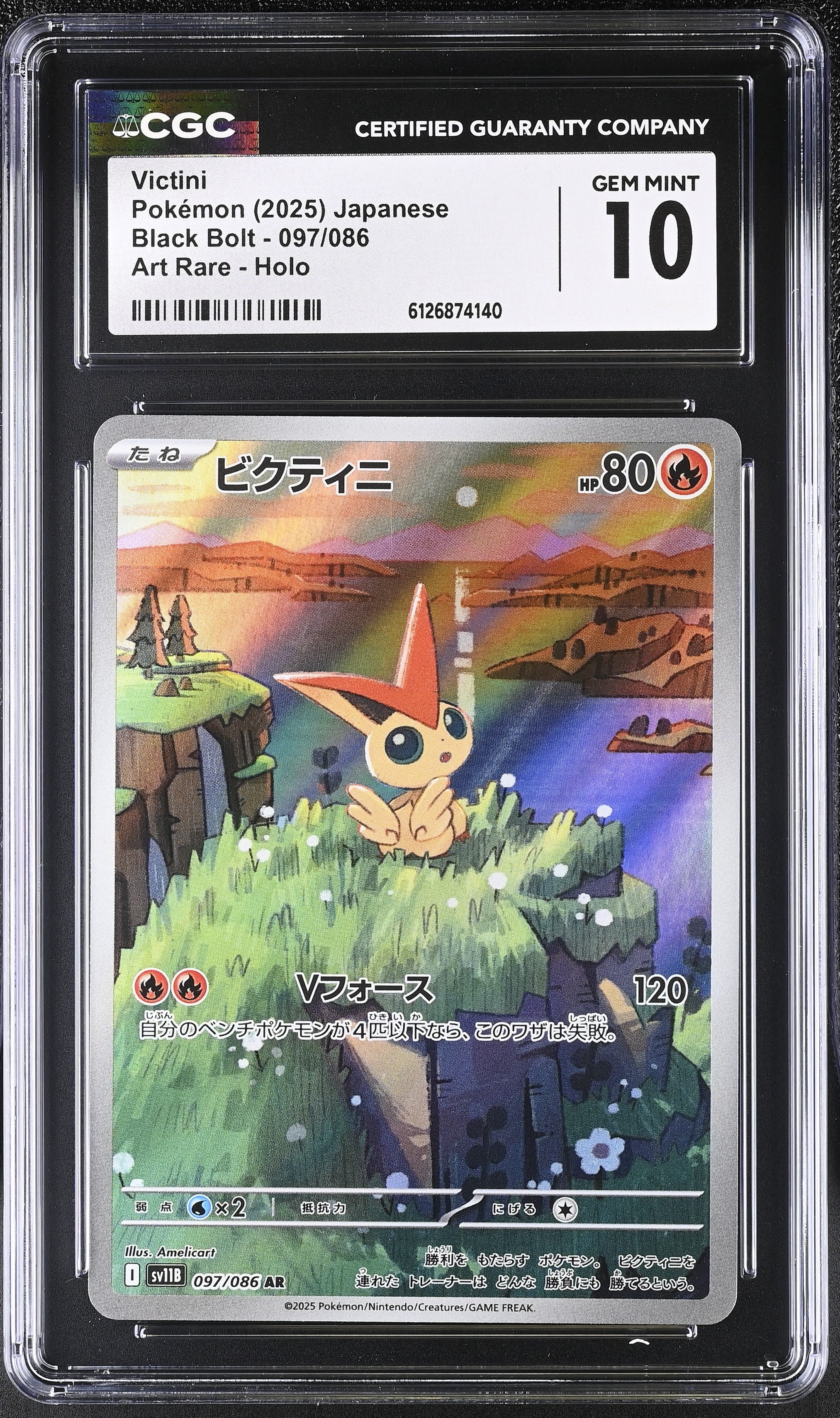 2025 Black Bolt #097/086 Victini CGC 10