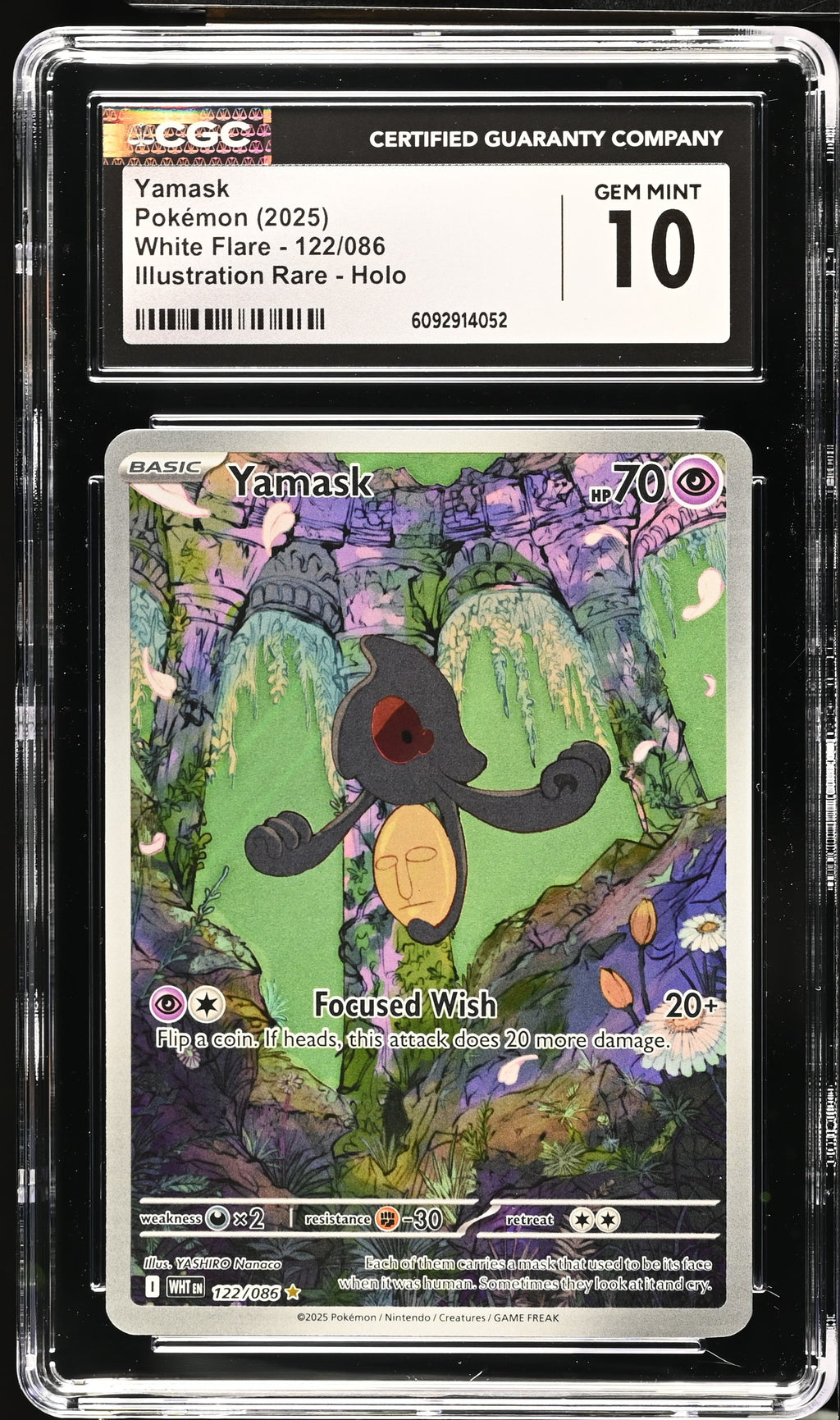 2025 White Flare #122/086 Yamask CGC 10