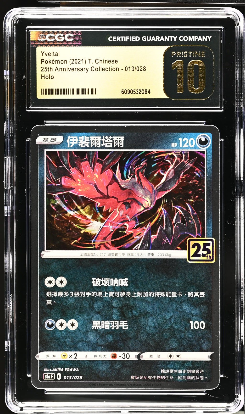 2021 25th Anniversary Collection #013/028 Yveltal CGC 10