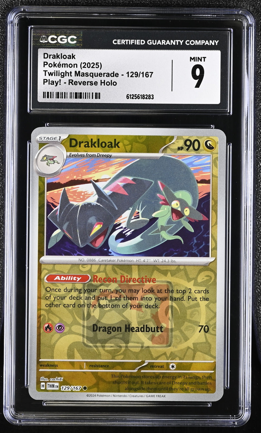 2025 Twilight Masquerade #129/167 Drakloak CGC 9