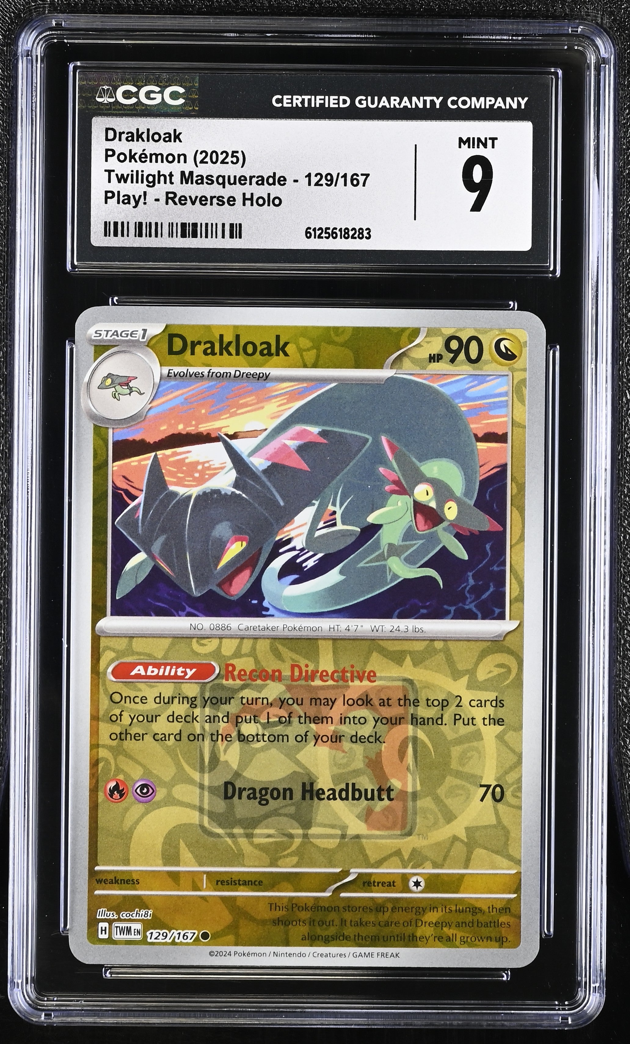 2025 Twilight Masquerade #129/167 Drakloak CGC 9