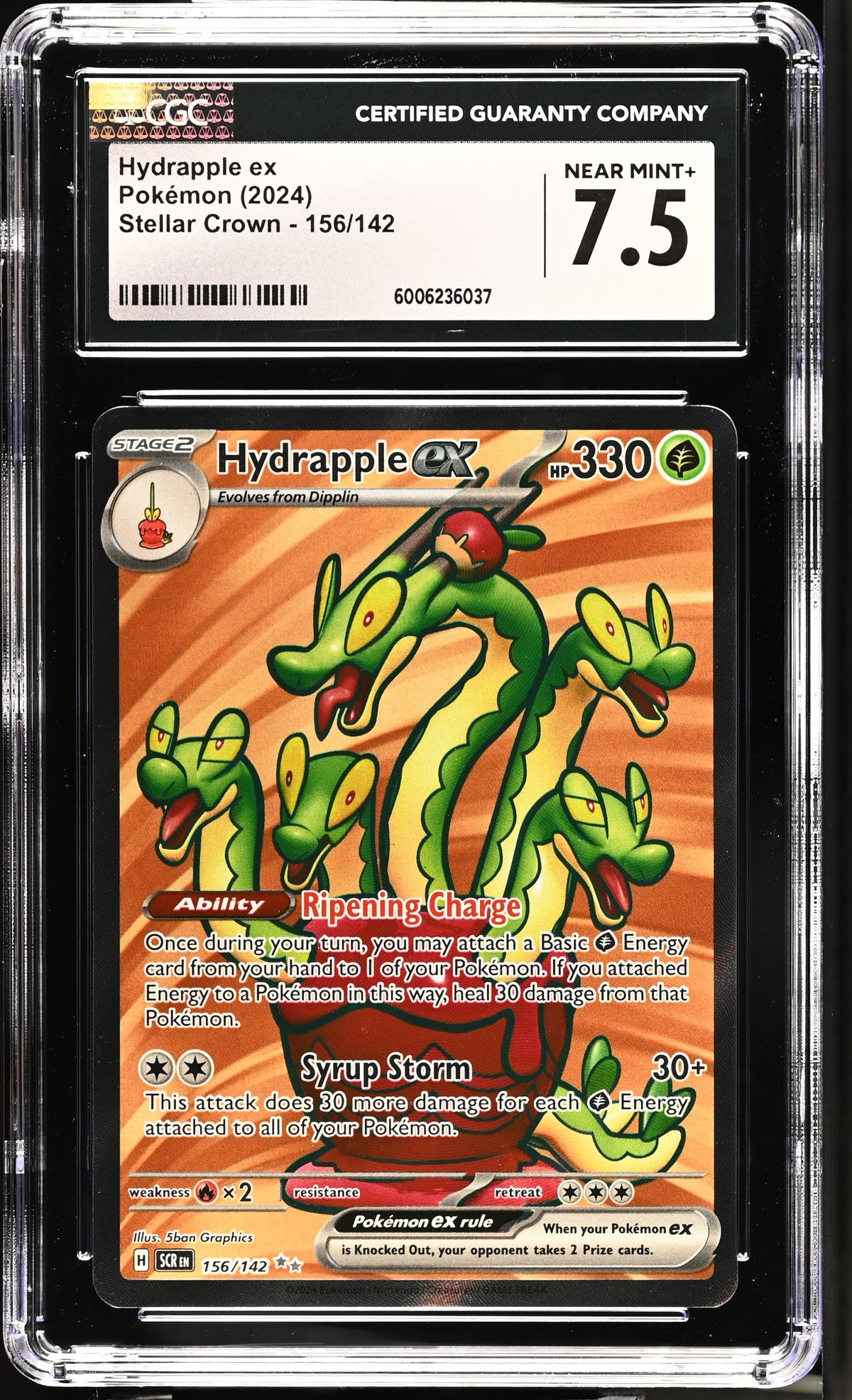 2024 Stellar Crown #156/142 Hydrapple ex CGC 7.5