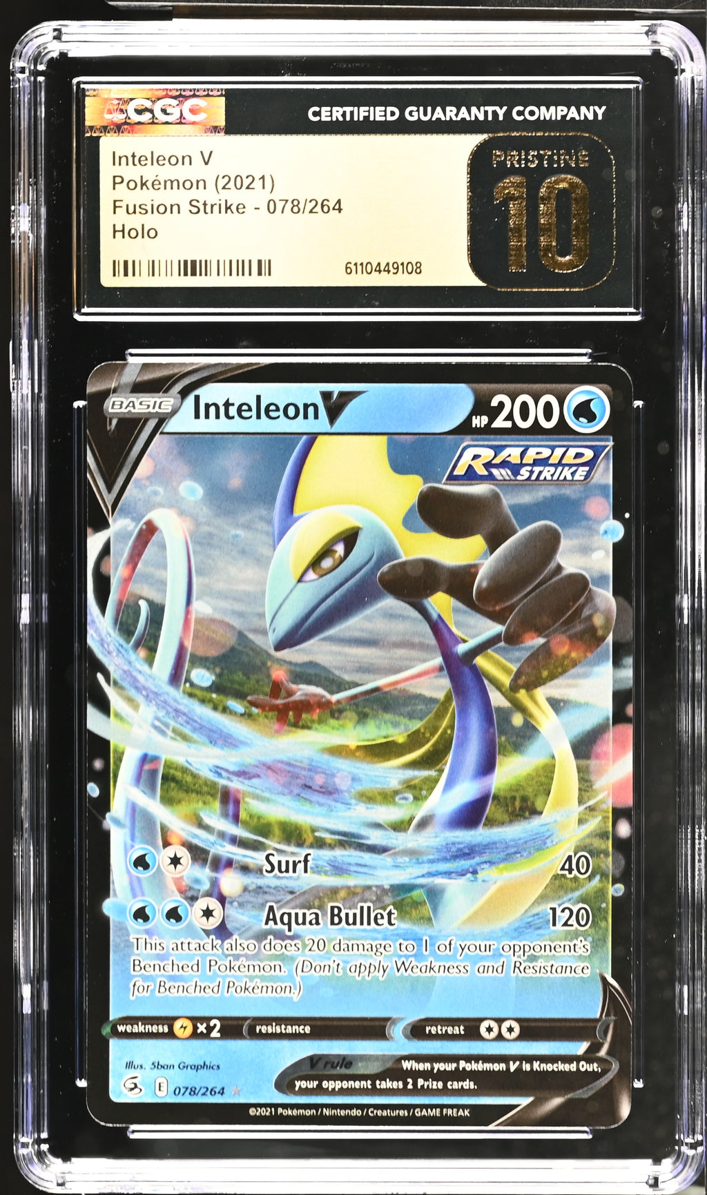 2021 Fusion Strike #078/264 Inteleon V CGC 10