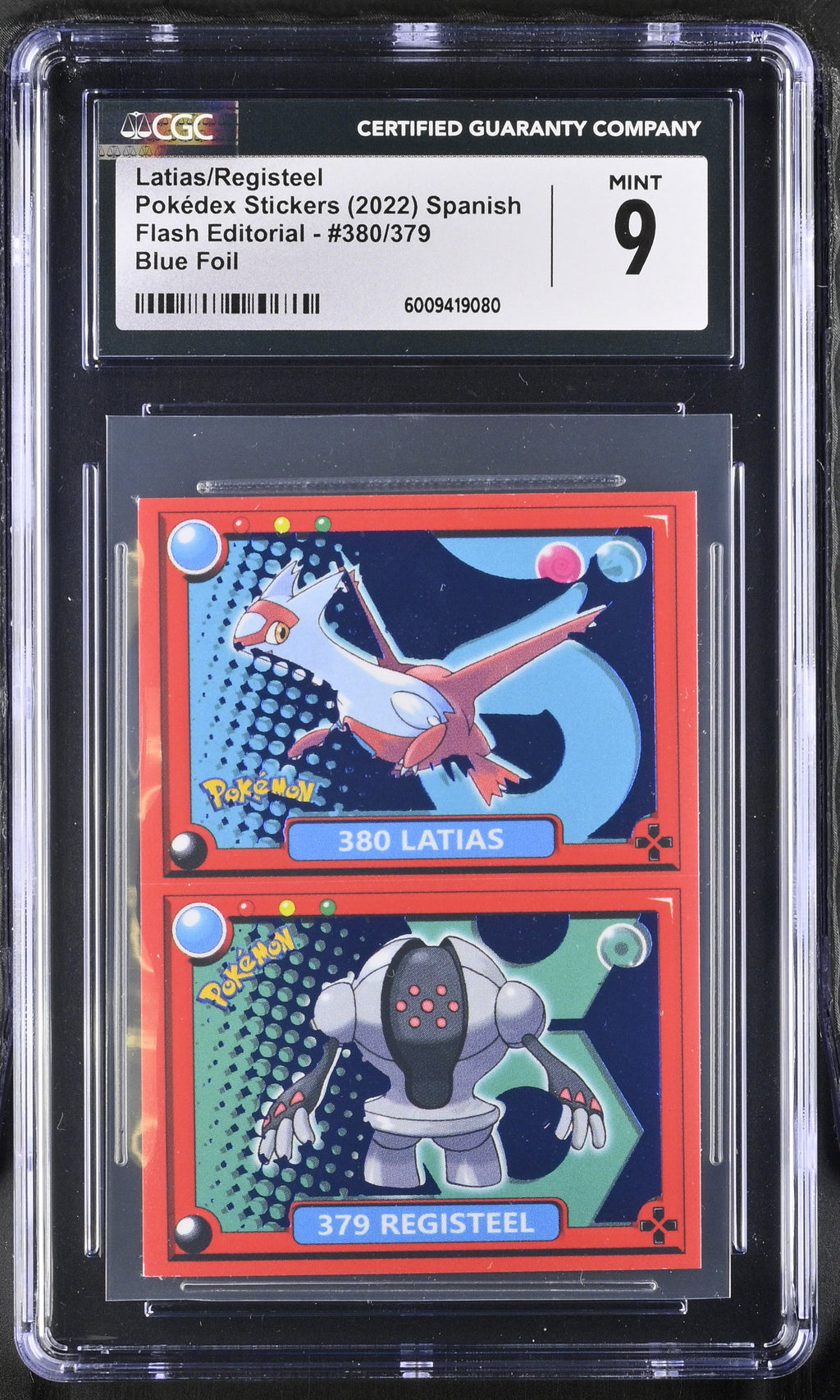 2022 Pok^dex Stickers #380/379 Latias/Registeel CGC 9